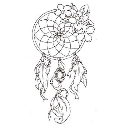Dream Catcher On Right Leg For Girls Design Water Transfer Temporary Tattoo(fake Tattoo) Stickers NO.11176